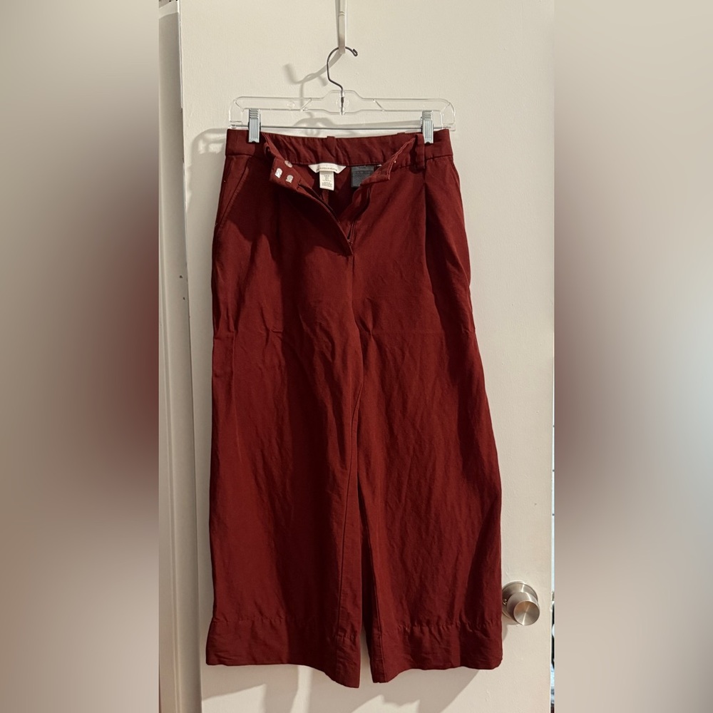 H&M Linen Blend Pants in Red